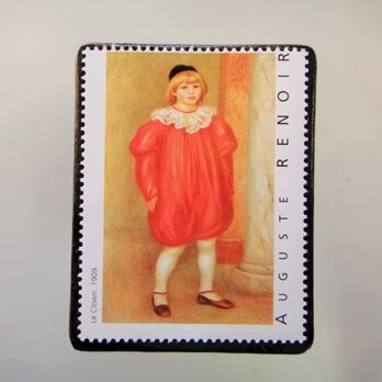 フランス　美術「ルノアール」切手ブローチ5074の画像