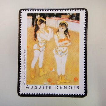 フランス　美術「ルノアール」切手ブローチ5075の画像