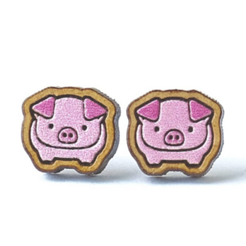 『田田製作所』手作り レディースイヤリング 豚の画像