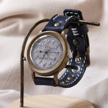 手作り腕時計　Via Aurelia(レトロ 中世Gray & Dark Blue)の画像