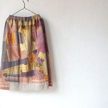アジアの布の花盛り～キルトスカートの画像