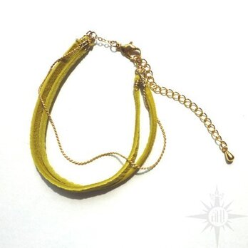 leather bracelet -yelow/brown-の画像