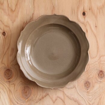 稜花大皿グレージュ