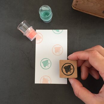 めでたいシリーズ「千鳥」丸型プチはんこ