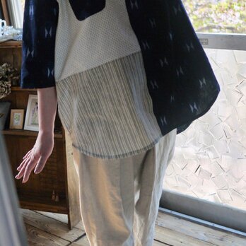 久留米絣と浴衣からラグラン袖トップスの画像