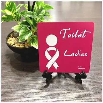 トイレ サインプレート　女性マークVer. ピンクアクリルプレート toilet-sign-05の画像