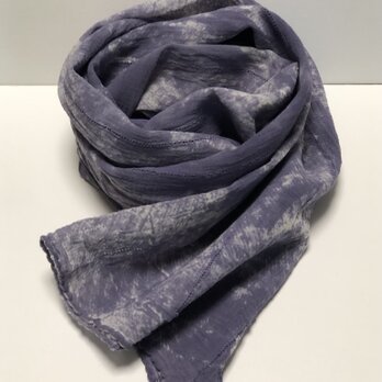 白とにぶ藤色のストール