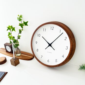 KATOMOKU muku clock 7 ウォールナット km-93WA 掛け時計 木製 無垢材の画像