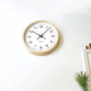 KATOMOKU muku clock 11 ナチュラル km-94NA 掛け時計 木製 無垢材の画像