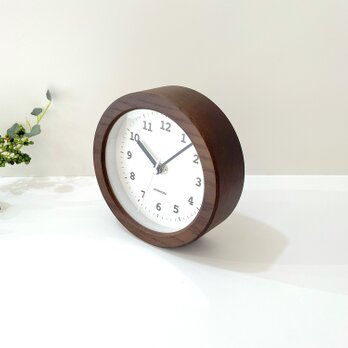 KATOMOKU dual use clock 5 ブラウン km-112BRC 電波時計 置き時計 掛け時計の画像