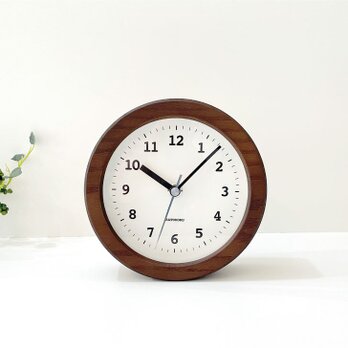 KATOMOKU dual use clock 5 ブラウン km-112BRRC 掛け置き兼用 電波時計 木製の画像