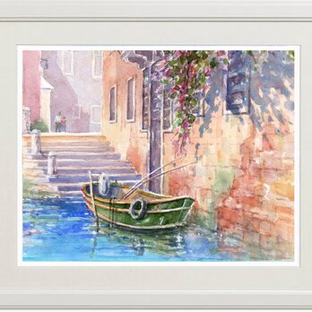 水彩画原画　ヴェネツィア運河 12の画像