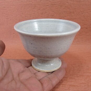 陶器 高台植木鉢　薄青朝顔型　【190412】の画像