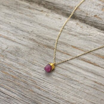 Unheated Ruby Necklace w/ JapaneseLacquer, GoldLeafの画像