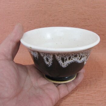 陶器ご飯茶碗（やや大）飴釉唐津風　【190421】の画像
