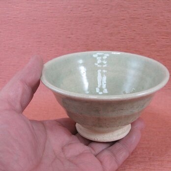 陶器ご飯茶碗（中）朝顔型ビードロ風　【190425】の画像