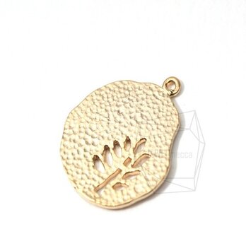 PDT-062-MG【4個入り】木チャーム,Tree Pendant-Matt Gold Platedの画像