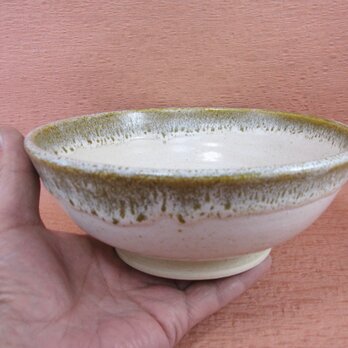 陶器 うどんどんぶり 白＋茶　【190436】の画像