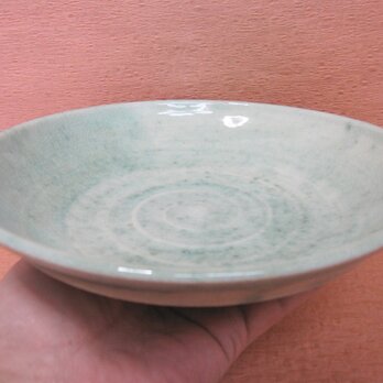 陶器 中皿やや深め ビードロ風　【190449】の画像