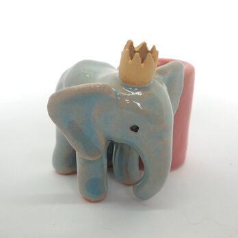 陶のスタンド「ゾウの王さま」の画像