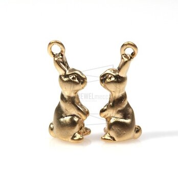 PDT-232-MG【4個入り】ウサギペンダント,rabbit Charm Pendant / 7mm x 14mmの画像