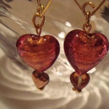 Heart of glass earring(garnet)の画像