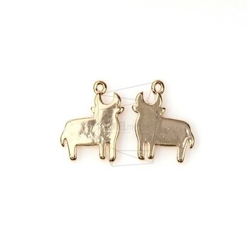 PDT-282-G【2個入り】フラット牛シャドウペンダント,Flat Cow Shadow Pendantの画像