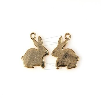 PDT-290-G【2個入り】フラットラビットシャドウペンダント,Flat rabbit Shadow Pendantの画像