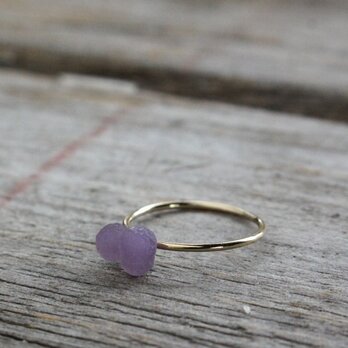 Purple Chalcedony Ring パープルカルセドニー原石リング 14KGFの画像