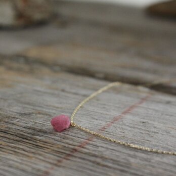 Rough Rock Pink Spinel Necklace w/ K10Gold　ピンクスピネルの原石ネックレス