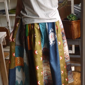銘仙など正絹からリメイクパッチスカートの画像