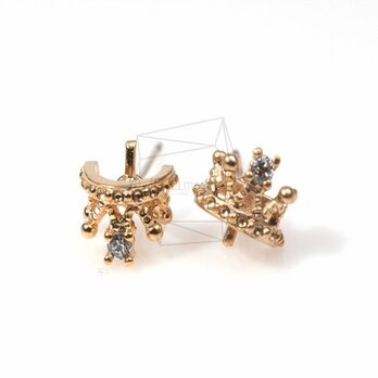 ERG-053-MG【4個入り】キュービックジルコニアクラウンピアス,CZ Crown Ear Postの画像