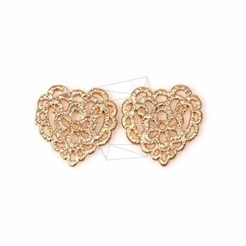 PDT-379-MG【4個入り】レースハートペンダント,Lace Heart Pendantの画像