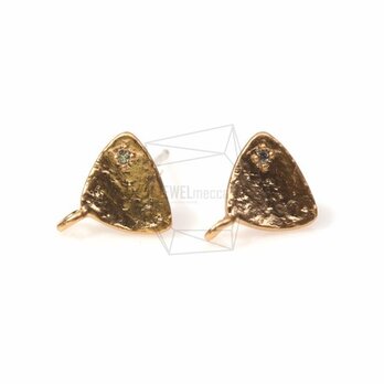 ERG-083-MG【2個入り】キュービックジルコニアトライアングルピアス,CZ triangle earringの画像