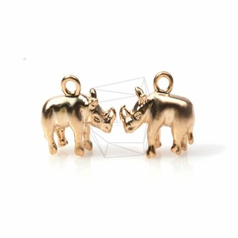 PDT-424-MG【4個入り】サイペンダント,Rhinoceros Pendant/ 10mm x 11mmの画像