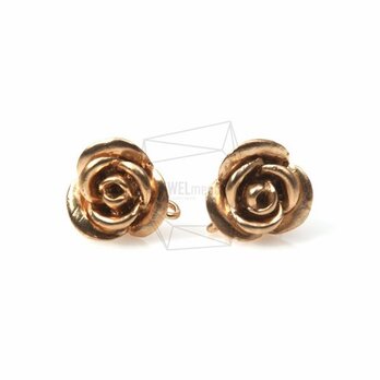 ERG-113-MG【2個入り】ローズピアス,rose Ear post/ 10mm x 10mmの画像