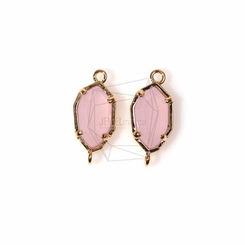 GLA-013-G【2個入り】ローズピンクペンダント, Rose Pink Faceted Octagon Glassの画像