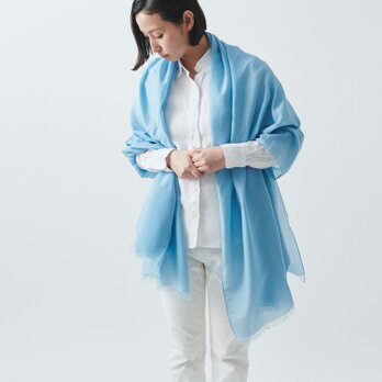 enrica cottonsilk scarf turquoise / natural dye