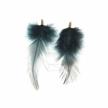 BSC-036-G【5個入り】フェザーチャーム,Green Feather Charm/30mm x 70mmの画像
