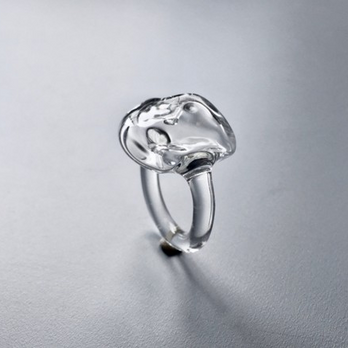 こぼれないアロマリング -Clear Stone- Sサイズ 石塊ishikoro　指輪の画像