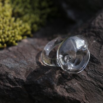 こぼれないアロマリング -Clear Stone- Sサイズ 石塊ishikoro　指輪の画像