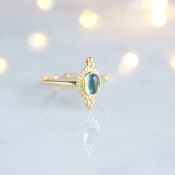 【Gold Vermeil/Gemstone】 Open Ring -Blue Topaz-, Phalange Ringの画像