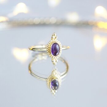 【Gold Vermeil/Gemstone】 Open Ring -Amethyst-,Phalange Ring,の画像