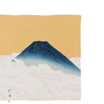 風呂敷 絹 名作 川端龍子 富士山 75cm幅　11-5431の画像