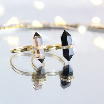 【Gold Vermeil/Gemstone】 Stuck Ring -Smoky Quartz-の画像