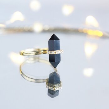 【Gold Vermeil/Gemstone】 Stuck Ring -Black Onyx-の画像