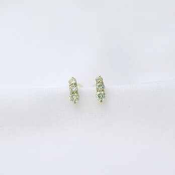 crescent　ダイヤ0.4ct/3ｐピアス　K18