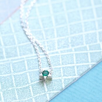 Emerald 極小 星 ネックレス シルバー925の画像