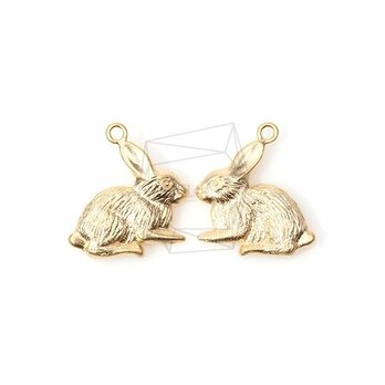 PDT-672-MG【2個入り】ウサギペンダント,Textured Rabbit Pendantの画像