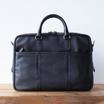 姫路レザー　ビジネスバッグ　ブリーフケース　ブラック　黒　at-17ns